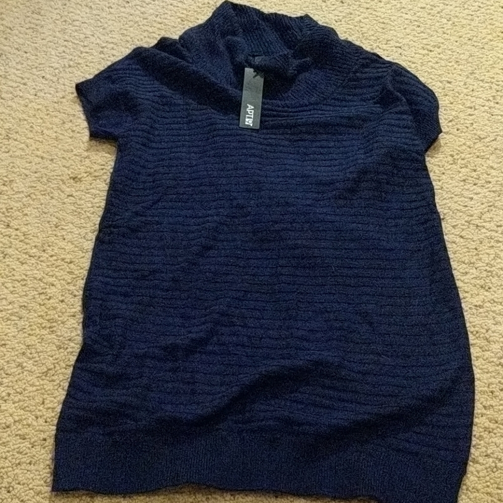 Short sleeve cowl neck sweater